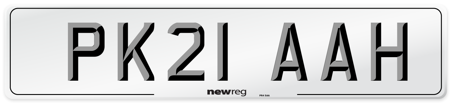 PK21 AAH Number Plate from New Reg